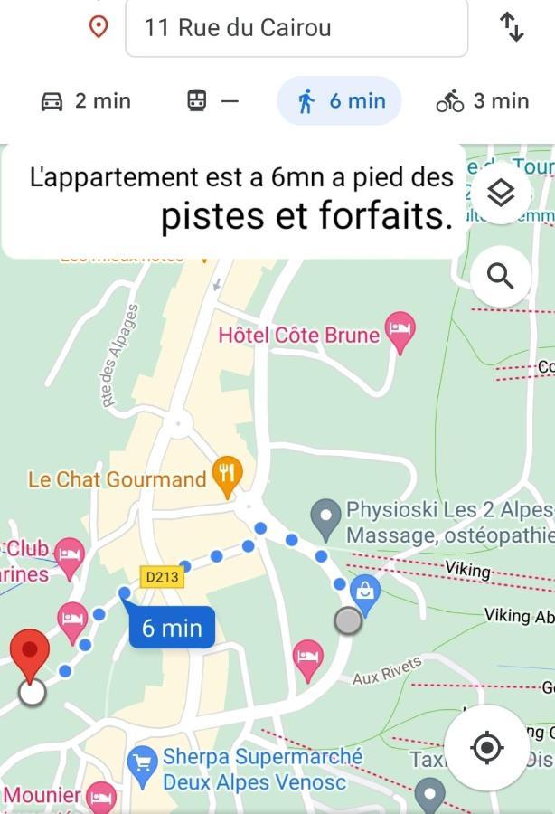 Centre 10Mn Pied Pistes Et Jandri 3S Vue Muzelle 8 Pers Wifi Lägenhet Les Deux Alpes Exteriör bild
